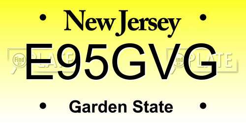 E95GVG New Jersey License Plate