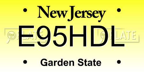 E95HDL New Jersey License Plate