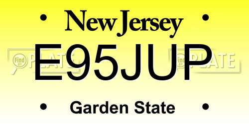 E95JUP New Jersey License Plate