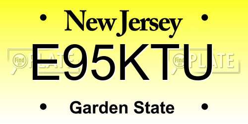 E95KTU New Jersey License Plate