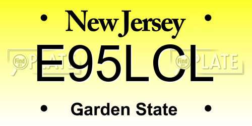 E95LCL New Jersey License Plate