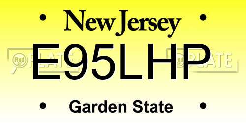 E95LHP New Jersey License Plate