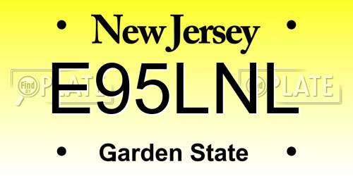 E95LNL New Jersey License Plate
