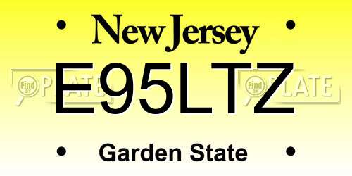 E95LTZ New Jersey License Plate