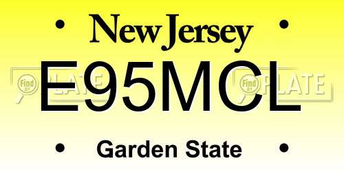 E95MCL New Jersey License Plate