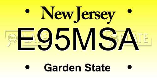 E95MSA New Jersey License Plate