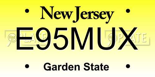 E95MUX New Jersey License Plate