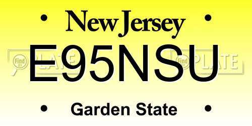 E95NSU New Jersey License Plate