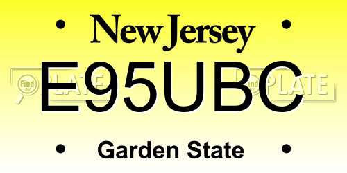 E95UBC New Jersey License Plate