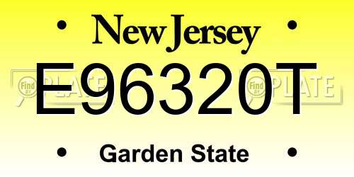 E96320T New Jersey License Plate