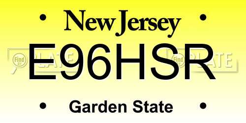 E96HSR New Jersey License Plate
