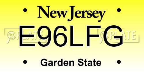 E96LFG New Jersey License Plate