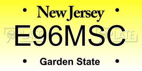 E96MSC New Jersey License Plate