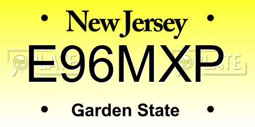 E96MXP New Jersey License Plate