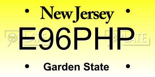 E96PHP New Jersey License Plate