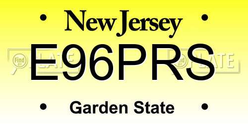 E96PRS New Jersey License Plate