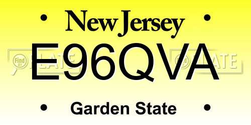 E96QVA New Jersey License Plate