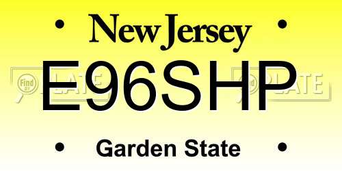 E96SHP New Jersey License Plate
