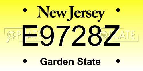 E9728Z New Jersey License Plate