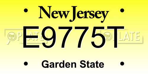 E9775T New Jersey License Plate