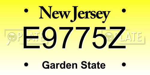 E9775Z New Jersey License Plate
