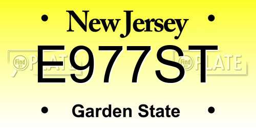 E977ST New Jersey License Plate