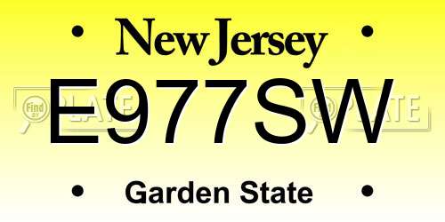 E977SW New Jersey License Plate