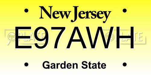 E97AWH New Jersey License Plate