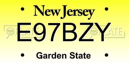 E97BZY New Jersey License Plate