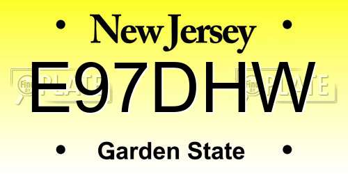 E97DHW New Jersey License Plate