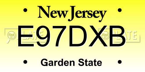 E97DXB New Jersey License Plate
