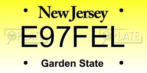 E97FEL New Jersey License Plate