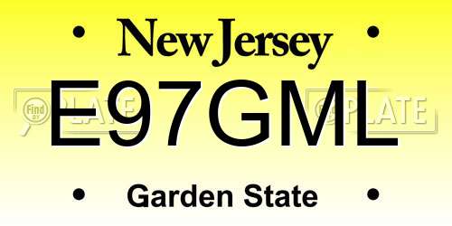 E97GML New Jersey License Plate