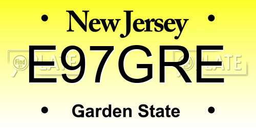 E97GRE New Jersey License Plate