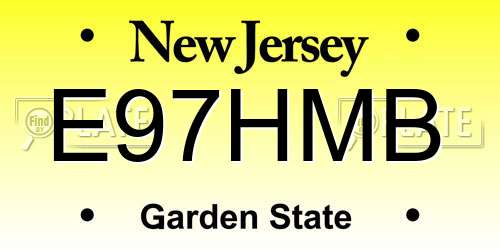 E97HMB New Jersey License Plate