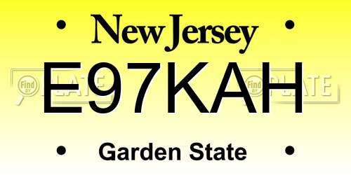 E97KAH New Jersey License Plate