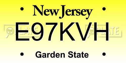 E97KVH New Jersey License Plate