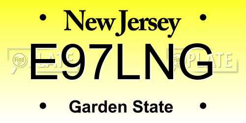 E97LNG New Jersey License Plate