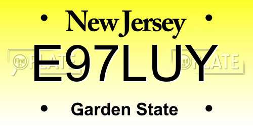 E97LUY New Jersey License Plate