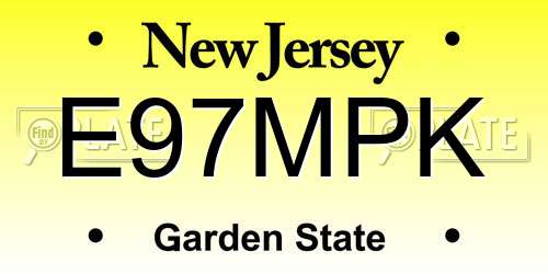 E97MPK New Jersey License Plate