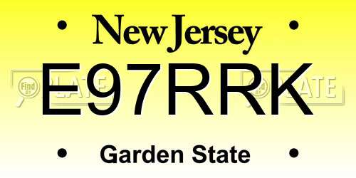 E97RRK New Jersey License Plate