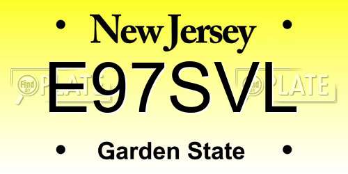 E97SVL New Jersey License Plate