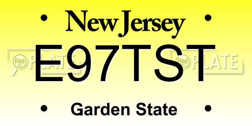 E97TST New Jersey License Plate