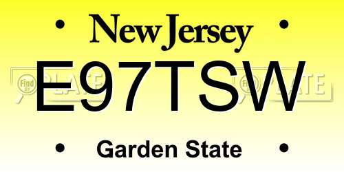 E97TSW New Jersey License Plate