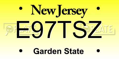 E97TSZ New Jersey License Plate