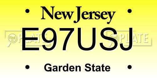 E97USJ New Jersey License Plate