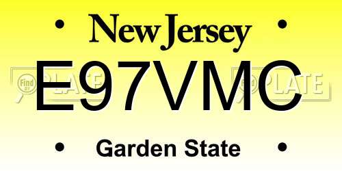 E97VMC New Jersey License Plate