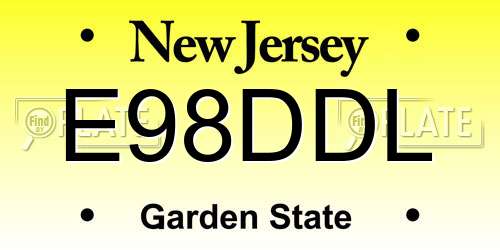 E98DDL New Jersey License Plate