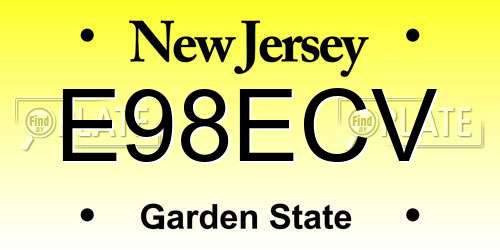 E98ECV New Jersey License Plate