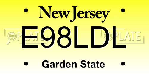E98LDL New Jersey License Plate